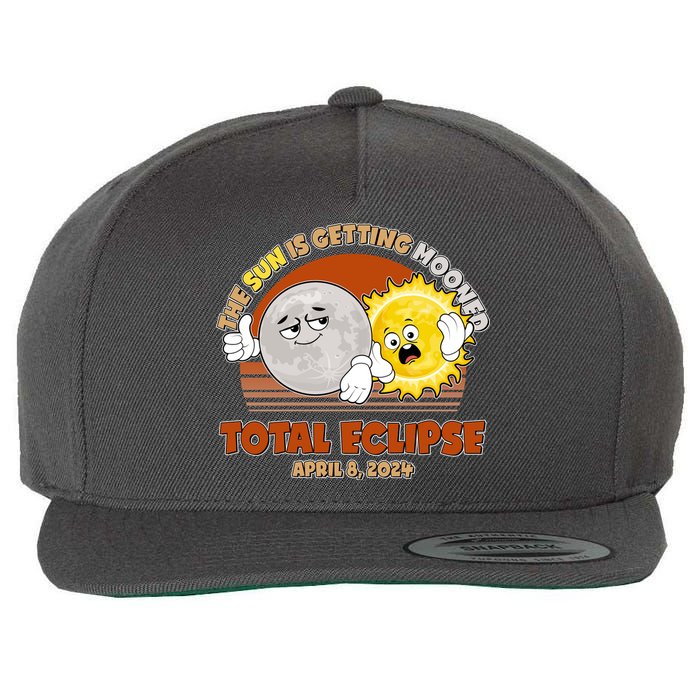Funny Total Solar Eclipse The Sun Is Getting Mooned April 8 2024 Wool Snapback Cap
