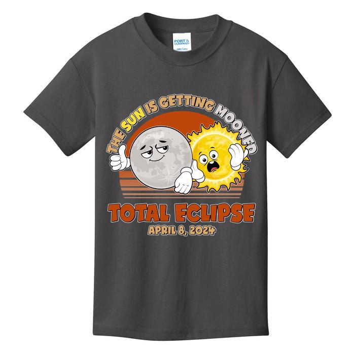 Funny Total Solar Eclipse The Sun Is Getting Mooned April 8 2024 Kids T-Shirt