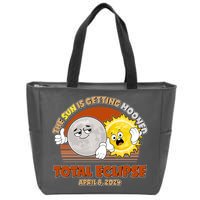 Funny Total Solar Eclipse The Sun Is Getting Mooned April 8 2024 Zip Tote Bag