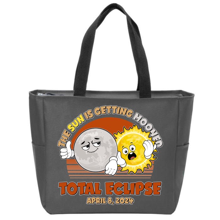 Funny Total Solar Eclipse The Sun Is Getting Mooned April 8 2024 Zip Tote Bag