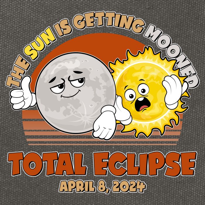 Funny Total Solar Eclipse The Sun Is Getting Mooned April 8 2024 Cotton Canvas Backpack