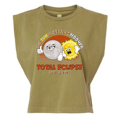 Funny Total Solar Eclipse The Sun Is Getting Mooned April 8 2024 Garment-Dyed Women's Muscle Tee