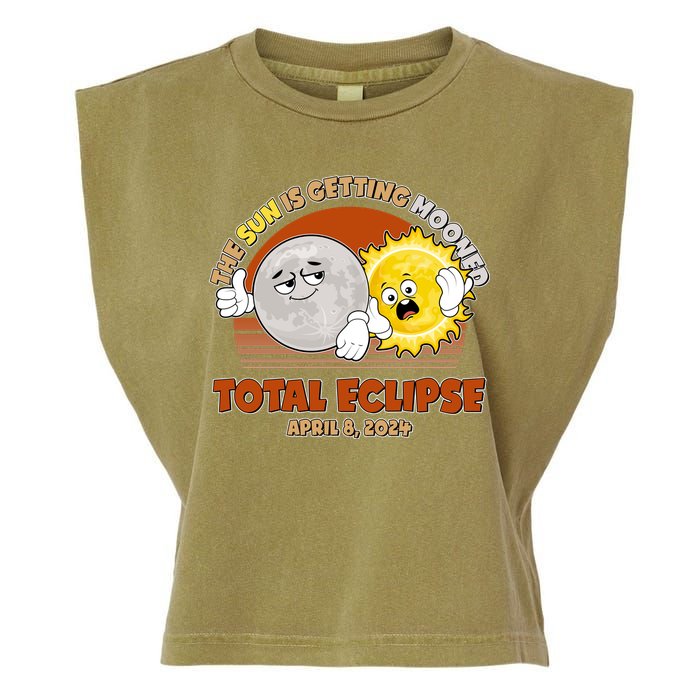 Funny Total Solar Eclipse The Sun Is Getting Mooned April 8 2024 Garment-Dyed Women's Muscle Tee