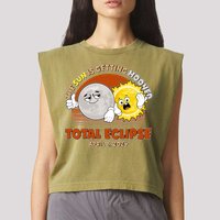 Funny Total Solar Eclipse The Sun Is Getting Mooned April 8 2024 Garment-Dyed Women's Muscle Tee