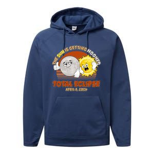 Funny Total Solar Eclipse The Sun Is Getting Mooned April 8 2024 Performance Fleece Hoodie