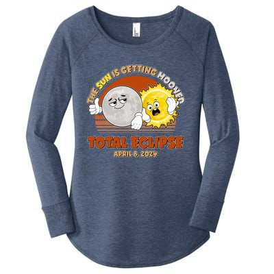 Funny Total Solar Eclipse The Sun Is Getting Mooned April 8 2024 Women's Perfect Tri Tunic Long Sleeve Shirt