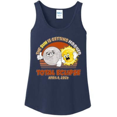 Funny Total Solar Eclipse The Sun Is Getting Mooned April 8 2024 Ladies Essential Tank