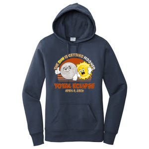 Funny Total Solar Eclipse The Sun Is Getting Mooned April 8 2024 Women's Pullover Hoodie