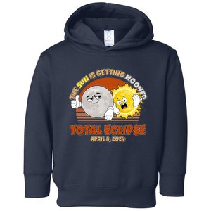 Funny Total Solar Eclipse The Sun Is Getting Mooned April 8 2024 Toddler Hoodie