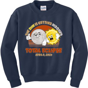 Funny Total Solar Eclipse The Sun Is Getting Mooned April 8 2024 Kids Sweatshirt