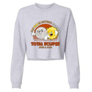 Funny Total Solar Eclipse The Sun Is Getting Mooned April 8 2024 Cropped Pullover Crew