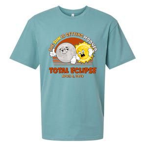 Funny Total Solar Eclipse The Sun Is Getting Mooned April 8 2024 Sueded Cloud Jersey T-Shirt