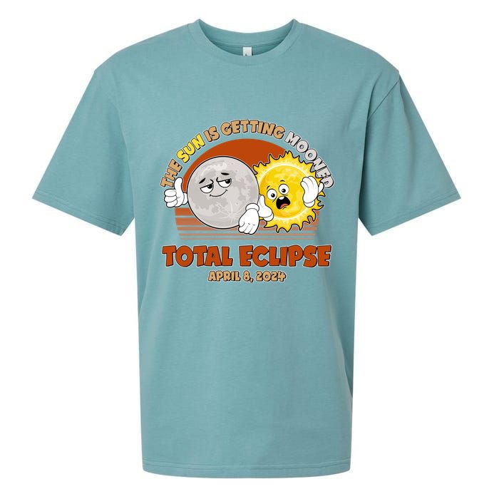 Funny Total Solar Eclipse The Sun Is Getting Mooned April 8 2024 Sueded Cloud Jersey T-Shirt