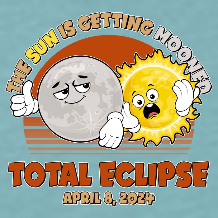 Funny Total Solar Eclipse The Sun Is Getting Mooned April 8 2024 Sueded Cloud Jersey T-Shirt