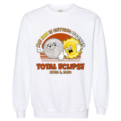 Funny Total Solar Eclipse The Sun Is Getting Mooned April 8 2024 Garment-Dyed Sweatshirt