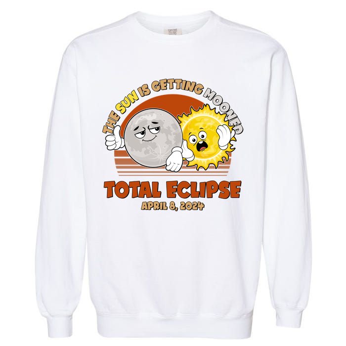 Funny Total Solar Eclipse The Sun Is Getting Mooned April 8 2024 Garment-Dyed Sweatshirt