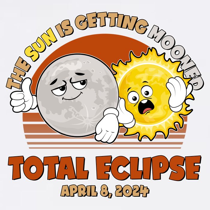 Funny Total Solar Eclipse The Sun Is Getting Mooned April 8 2024 Garment-Dyed Sweatshirt