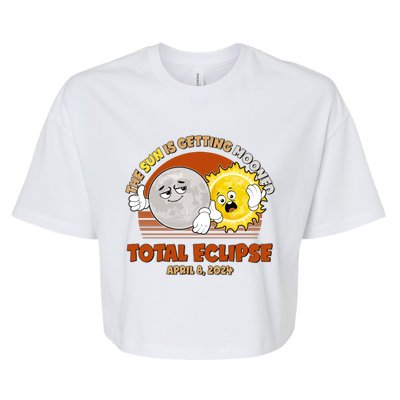 Funny Total Solar Eclipse The Sun Is Getting Mooned April 8 2024 Bella+Canvas Jersey Crop Tee