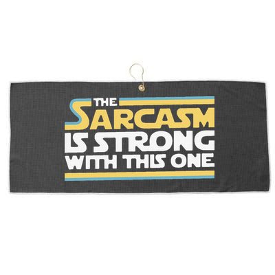 Funny The Sarcasm Is Strong With This One Large Microfiber Waffle Golf Towel