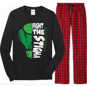 Fight The Stigma Mental Health Awareness Green Ribbon Long Sleeve Pajama Set