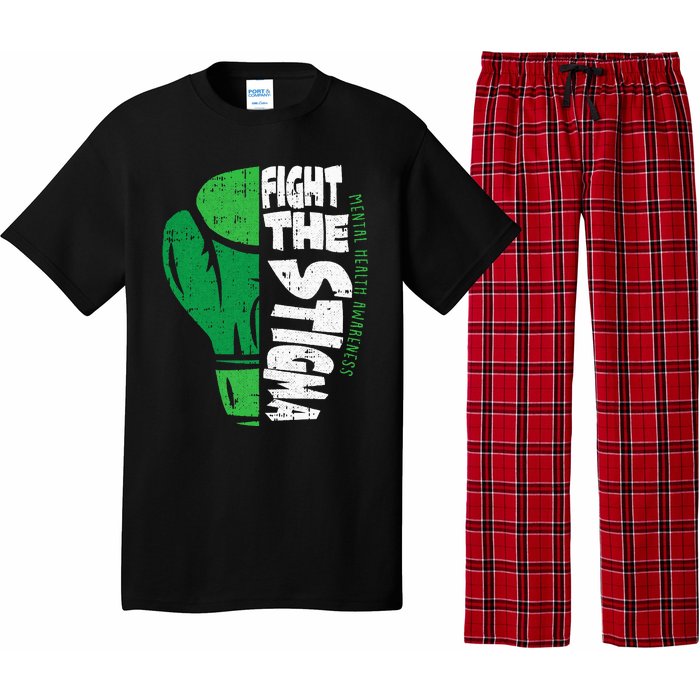 Fight The Stigma Mental Health Awareness Green Ribbon Pajama Set