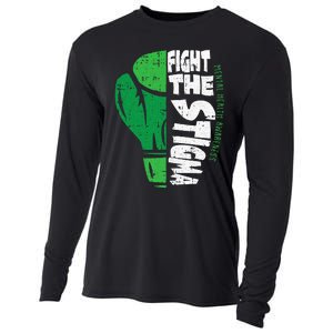 Fight The Stigma Mental Health Awareness Green Ribbon Cooling Performance Long Sleeve Crew