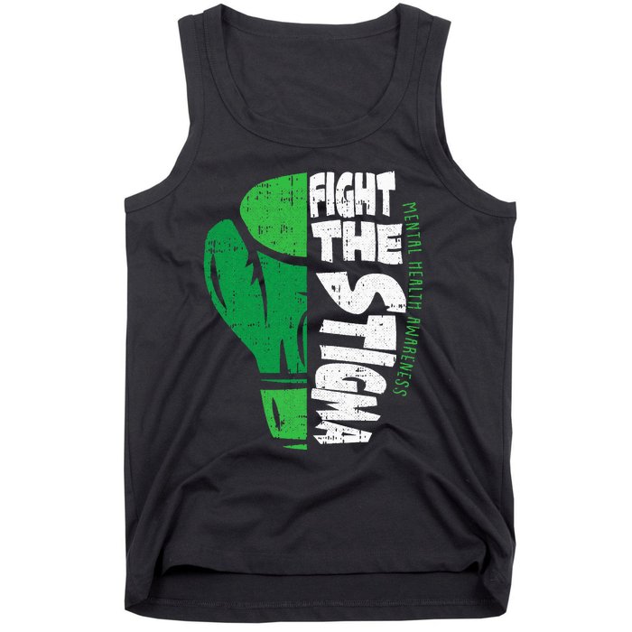 Fight The Stigma Mental Health Awareness Green Ribbon Tank Top