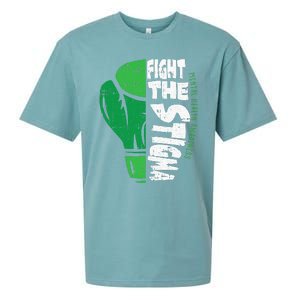 Fight The Stigma Mental Health Awareness Green Ribbon Sueded Cloud Jersey T-Shirt