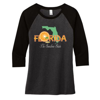 Florida The Sunshine State Fl Souvenir Women's Tri-Blend 3/4-Sleeve Raglan Shirt