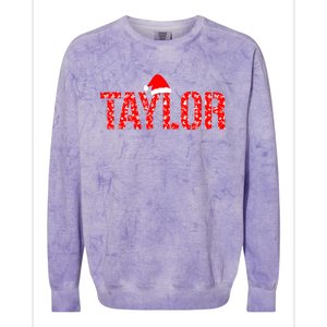 Funny Taylor Santa First Name Christmas Taylor Colorblast Crewneck Sweatshirt