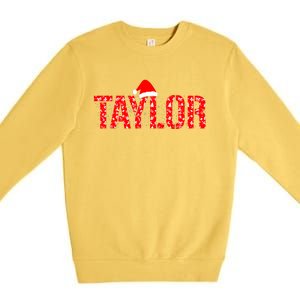 Funny Taylor Santa First Name Christmas Taylor Premium Crewneck Sweatshirt