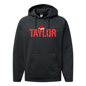 Funny Taylor Santa First Name Christmas Taylor Performance Fleece Hoodie