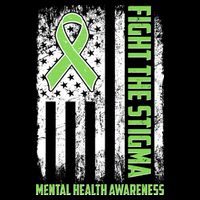 Fight The Stigma Mental Health Awareness Distressed USA Flag Doggie Tank