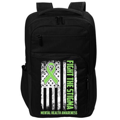 Fight The Stigma Mental Health Awareness Distressed USA Flag Impact Tech Backpack