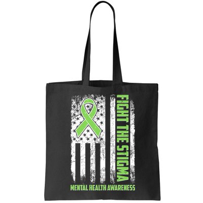 Fight The Stigma Mental Health Awareness Distressed USA Flag Bag