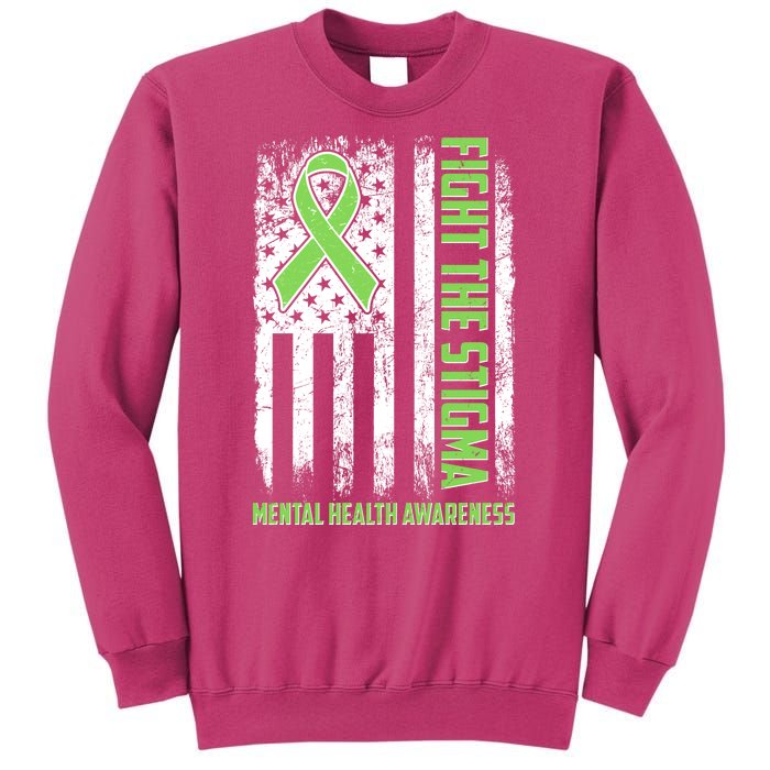 Fight The Stigma Mental Health Awareness Distressed USA Flag Sweatshirt