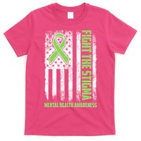 Fight The Stigma Mental Health Awareness Distressed USA Flag T-Shirt