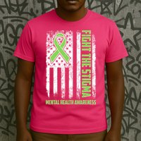 Fight The Stigma Mental Health Awareness Distressed USA Flag T-Shirt