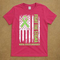 Fight The Stigma Mental Health Awareness Distressed USA Flag T-Shirt