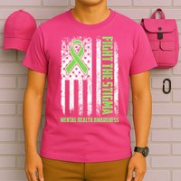 Fight The Stigma Mental Health Awareness Distressed USA Flag T-Shirt