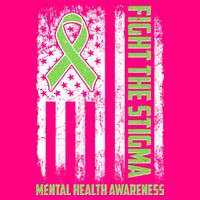 Fight The Stigma Mental Health Awareness Distressed USA Flag T-Shirt
