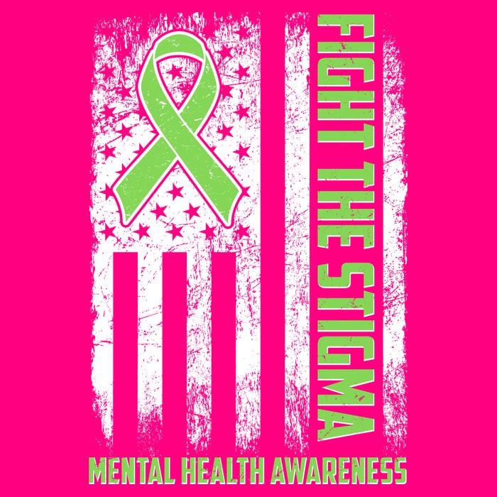 Fight The Stigma Mental Health Awareness Distressed USA Flag Zip Tote Bag