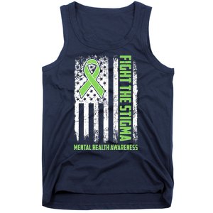 Fight The Stigma Mental Health Awareness Distressed USA Flag Tank Top