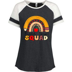 Field Trip Squad Rainbow Leopard Last Day Of School Teacher Enza Ladies Jersey Colorblock Tee