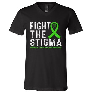 Fight The Stigma Mental Health Awareness V-Neck T-Shirt