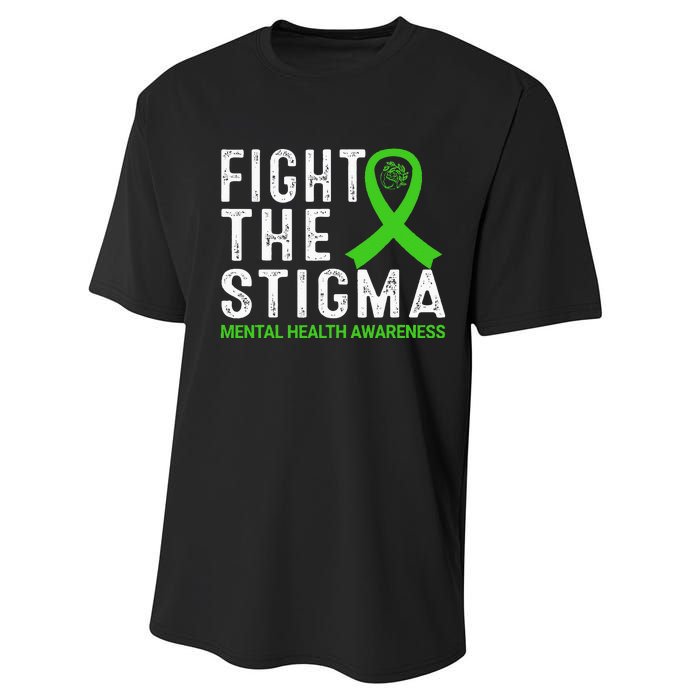 Fight The Stigma Mental Health Awareness Performance Sprint T-Shirt