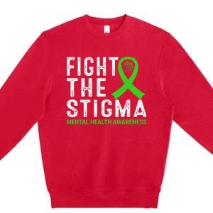 Fight The Stigma Mental Health Awareness Premium Crewneck Sweatshirt