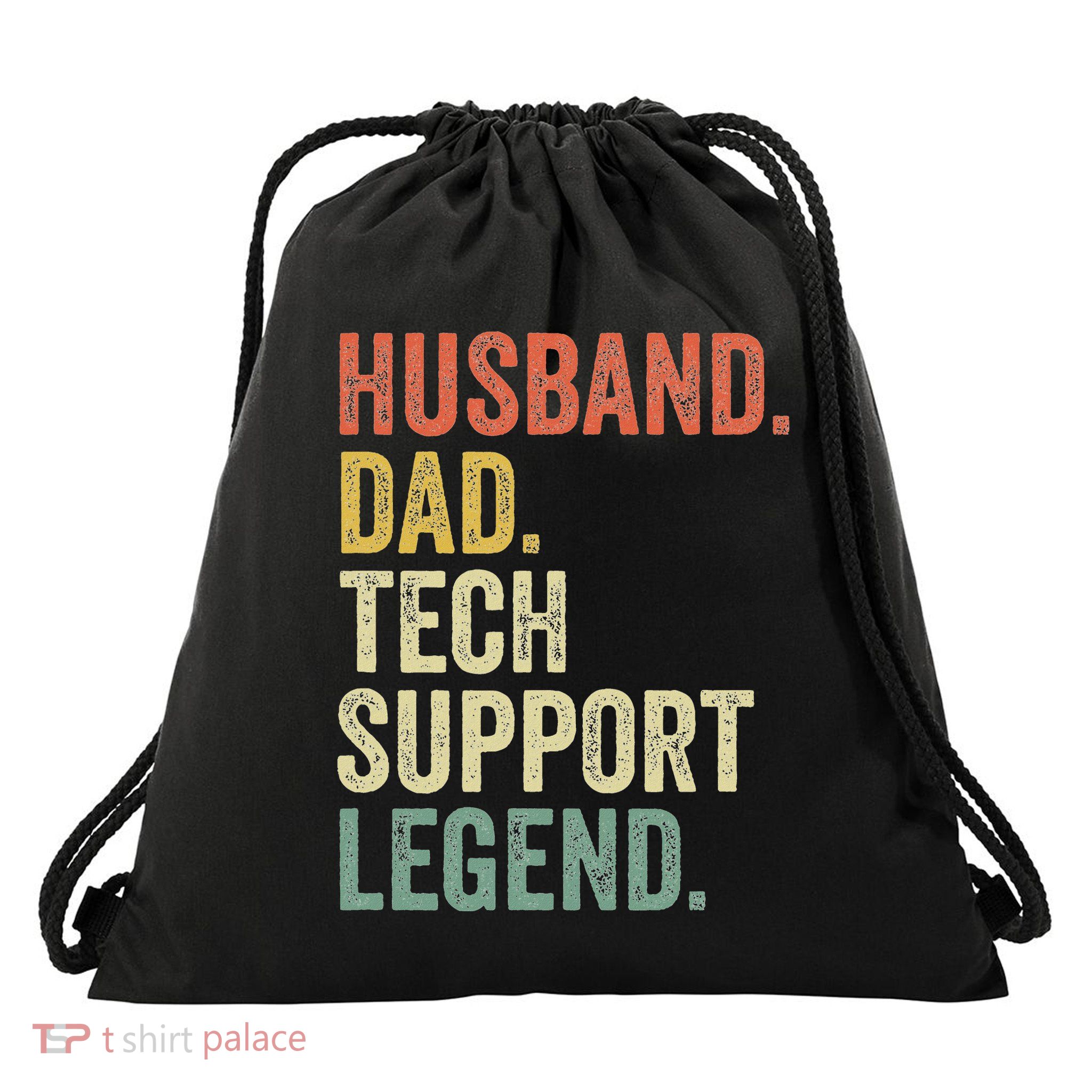 Funny Tech Support Christmas Gifts For Dad Husband Drawstring Bag