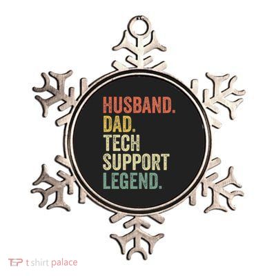 Funny Tech Support Christmas Gifts For Dad Husband Metallic Star Ornament