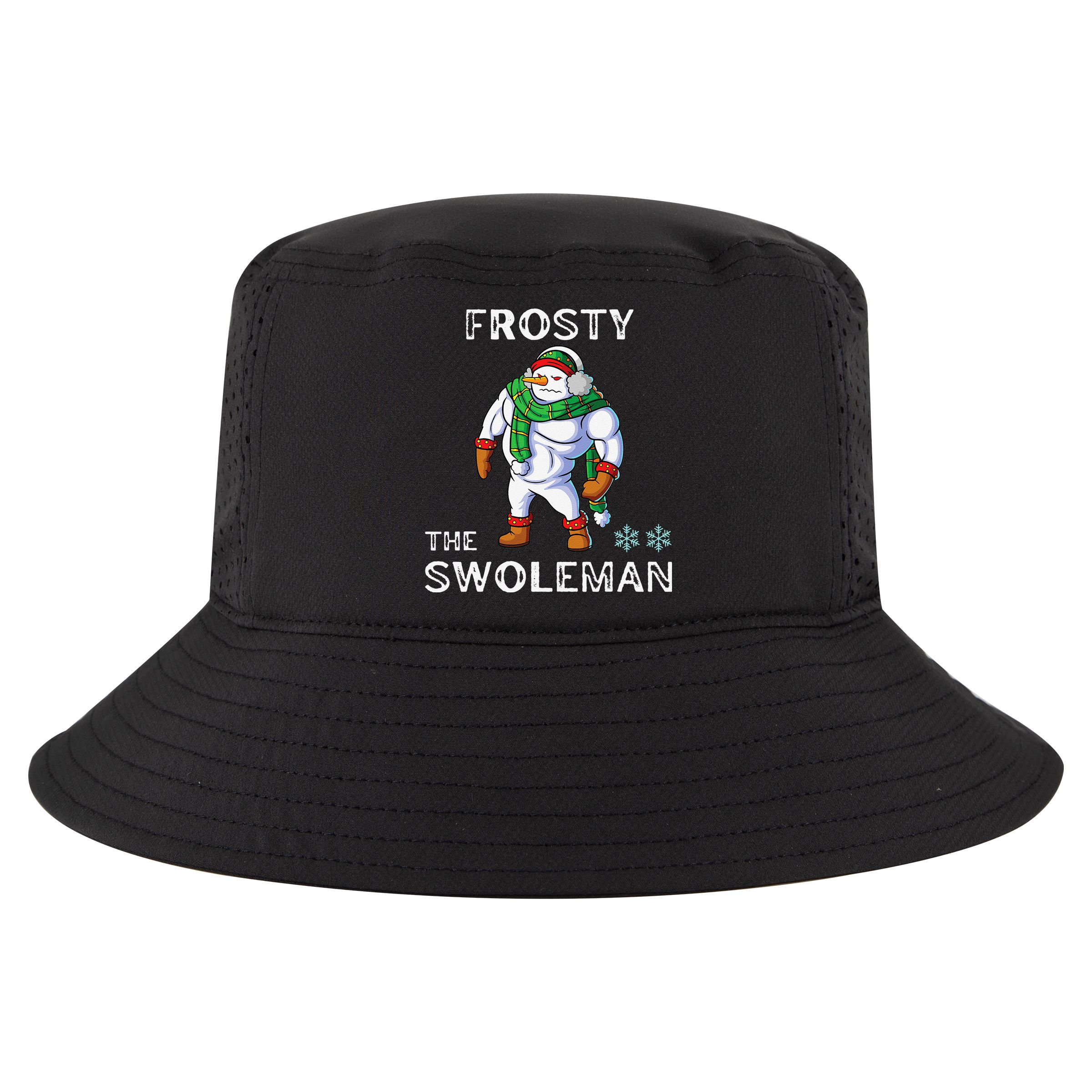 Frosty The Swoleman Funny Fitness Gym Training Christmas Cool Comfort Performance Bucket Hat